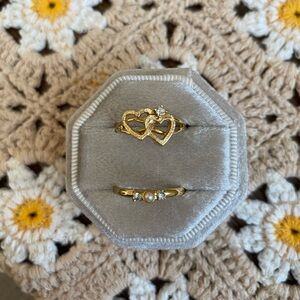 Bundle of two vintage adjustable dainty girl rings